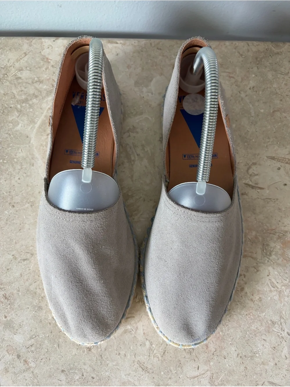 Verbenas Carmen EU 41 US 10 10.5 Suede Leather Flats Slip On Comfort Gray Casual